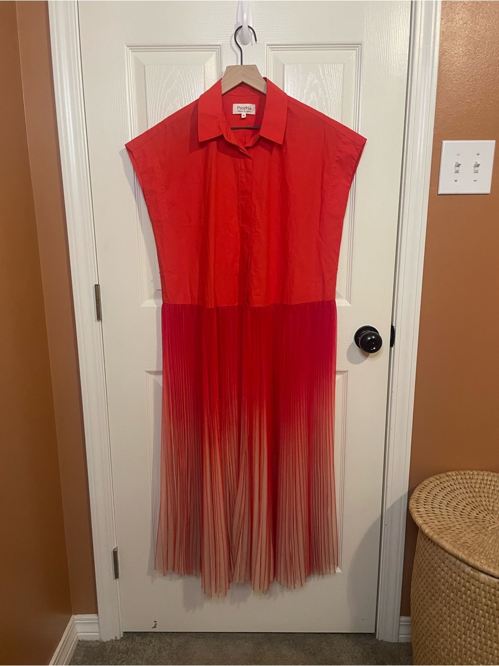 Psophia Vazquez de Castro Res Ombré Pleated Midi Dress Maximalist Size Medium